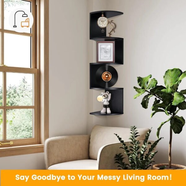 Corner-Bookshelf-Rustic-Wood-Wall-Mount-Corner-Storage-Shelves-Easy-to-Assemble-Floating-Wall-Shelf-5_f4d554d1-d1b4-4dc4-bb7f-14128cd0427e.jpg Corner Bookshelf, Rustic Wood Wall Mount Corner Storage Shelves, Easy-to-Assemble Floating Wall Shelf, 5-Tier Corner Shelves