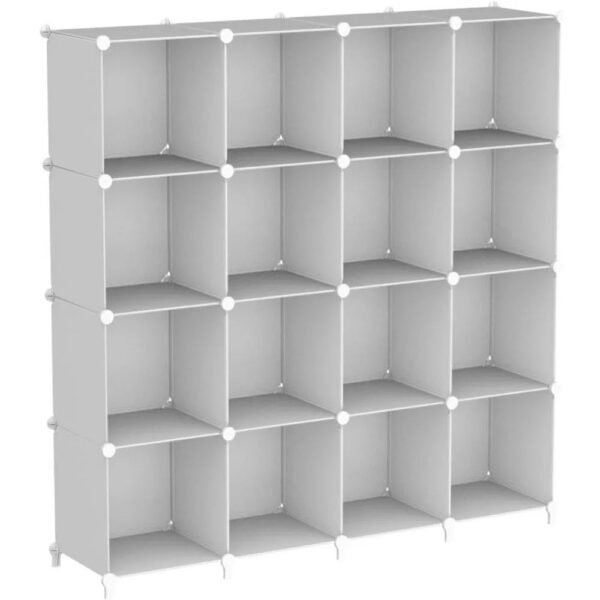 Cube Shelf, 16 Storage Cubes Closet Organizers and Portable Cube Organizer Plastic Bookshelf Bookcase