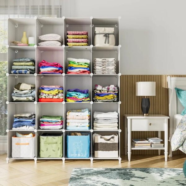 Cube Shelf, 16 Storage Cubes Closet Organizers and Portable Cube Organizer Plastic Bookshelf Bookcase