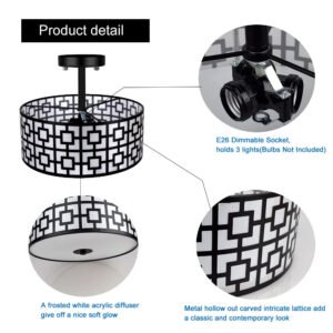 Depuley-32cm-3-light-Rustic-Semi-Flush-Mount-Ceiling-Light-with-Drum-Shade-Black-Finish-for_7c58b3b9-1fb5-4c9c-9652-2748e43b7a1a.jpg 32cm 3-light Rustic Semi Flush Mount Ceiling Light with Drum Shade Black Finish for Kitchen Dining Living Room E26 Base