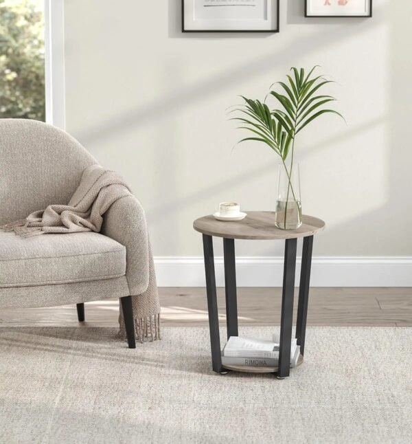 End-Table-Round-Side-Table-with-Storage-Shelf-Easy-Assembly-Industrial-Accent-Furniture-with-Steel-Frame_71afbcbc-2dc4-46de-a0d6-5a9df9e3b7b8-e1716435142363.jpg End Table, Round Side Table with Storage Shelf, Easy Assembly, Industrial Accent Furniture with Steel Frame