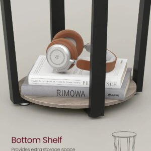 End-Table-Round-Side-Table-with-Storage-Shelf-Easy-Assembly-Industrial-Accent-Furniture-with-Steel-Frame_be75150d-ceb5-4726-b346-4fce6de8b95a.jpg End Table, Round Side Table with Storage Shelf, Easy Assembly, Industrial Accent Furniture with Steel Frame