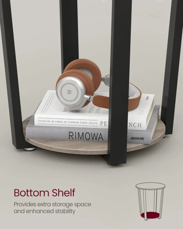 End-Table-Round-Side-Table-with-Storage-Shelf-Easy-Assembly-Industrial-Accent-Furniture-with-Steel-Frame_be75150d-ceb5-4726-b346-4fce6de8b95a.jpg End Table, Round Side Table with Storage Shelf, Easy Assembly, Industrial Accent Furniture with Steel Frame