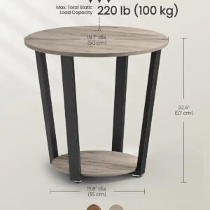 End-Table-Round-Side-Table-with-Storage-Shelf-Easy-Assembly-Industrial-Accent-Furniture-with-Steel-Frame_e5af3372-ee86-4a57-a99e-8b3467d851df.jpg End Table, Round Side Table with Storage Shelf, Easy Assembly, Industrial Accent Furniture with Steel Frame