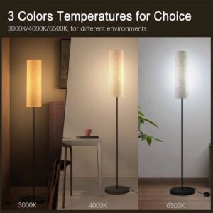 Floor Lamp With Foot Switch 9w E27 Light Bulb Linen Reading Light Dimmable 3 Color Floor Lamp For Bedroom Living Room Office