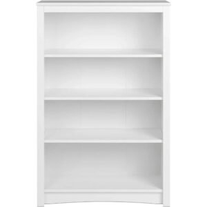 Home-Office-4-Shelf-Standard-Bookcase-31-5-In-W-X-48-In-H-X-13_41b5f3d9-b199-4260-aceb-345879b271f7.jpg Home Office 4-Shelf Standard Bookcase 31.5 In. W X 48 In. H X 13 In. D White Bookshelf Book Living Room Furniture