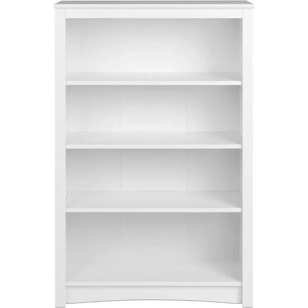 Home-Office-4-Shelf-Standard-Bookcase-31-5-In-W-X-48-In-H-X-13_41b5f3d9-b199-4260-aceb-345879b271f7.jpg Home Office 4-Shelf Standard Bookcase 31.5 In. W X 48 In. H X 13 In. D White Bookshelf Book Living Room Furniture