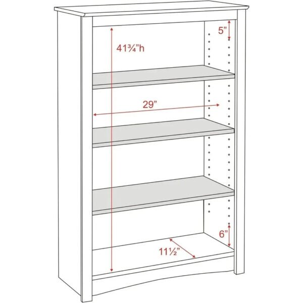 Home-Office-4-Shelf-Standard-Bookcase-31-5-In-W-X-48-In-H-X-13_90b99a71-d552-4a8b-b220-d7d3b8db7567.jpg Home Office 4-Shelf Standard Bookcase 31.5 In. W X 48 In. H X 13 In. D White Bookshelf Book Living Room Furniture