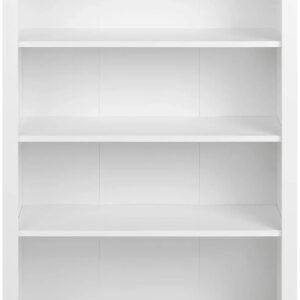Home-Office-4-Shelf-Standard-Bookcase-31-5-In-W-X-48-In-H-X-13_c884599a-b79d-49e9-91cd-6d3c9c000228.jpg Home Office 4-Shelf Standard Bookcase 31.5 In. W X 48 In. H X 13 In. D White Bookshelf Book Living Room Furniture