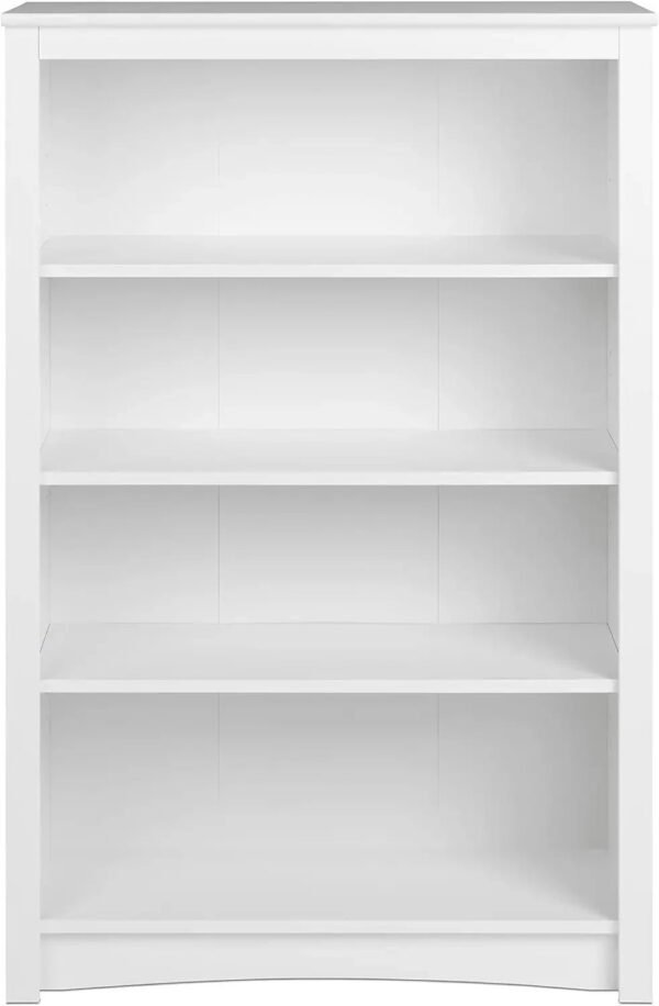 Home-Office-4-Shelf-Standard-Bookcase-31-5-In-W-X-48-In-H-X-13_c884599a-b79d-49e9-91cd-6d3c9c000228.jpg Home Office 4-Shelf Standard Bookcase 31.5 In. W X 48 In. H X 13 In. D White Bookshelf Book Living Room Furniture