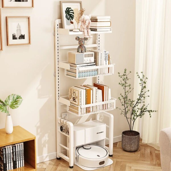 Japanese-Style-Metal-Bookcase-for-Children-s-Bedroom-White-Corner-Movable-Kid-Bookcase-Storage-Bookshelf-with.jpg Japanese Style Metal Bookcase for Children's Bedroom, White Corner, Movable Kid Bookcase, Storage Bookshelf with Cabinet, Plant
