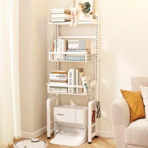 Japanese-Style-Metal-Bookcase-for-Children-s-Bedroom-White-Corner-Movable-Kid-Bookcase-Storage-Bookshelf-with_057c40de-0f90-4338-8163-78e05bf85835.jpg Japanese Style Metal Bookcase for Children's Bedroom, White Corner, Movable Kid Bookcase, Storage Bookshelf with Cabinet, Plant