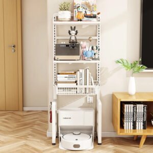 Japanese-Style-Metal-Bookcase-for-Children-s-Bedroom-White-Corner-Movable-Kid-Bookcase-Storage-Bookshelf-with_2ed2b1e9-8cc2-4189-81e0-9f8ac0f8475f.jpg Japanese Style Metal Bookcase for Children's Bedroom, White Corner, Movable Kid Bookcase, Storage Bookshelf with Cabinet, Plant