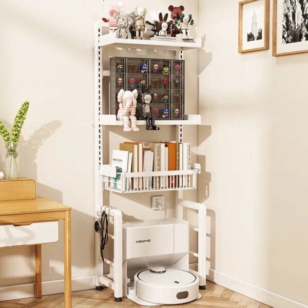 Japanese-Style-Metal-Bookcase-for-Children-s-Bedroom-White-Corner-Movable-Kid-Bookcase-Storage-Bookshelf-with_450734d1-74b5-41ea-b2cd-f40aa750764a.jpg Japanese Style Metal Bookcase for Children's Bedroom, White Corner, Movable Kid Bookcase, Storage Bookshelf with Cabinet, Plant