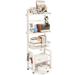 Japanese-Style-Metal-Bookcase-for-Children-s-Bedroom-White-Corner-Movable-Kid-Bookcase-Storage-Bookshelf-with_ccd1e6ea-c51e-4eb5-9823-6f3af34d5ad5.jpg Japanese Style Metal Bookcase for Children's Bedroom, White Corner, Movable Kid Bookcase, Storage Bookshelf with Cabinet, Plant