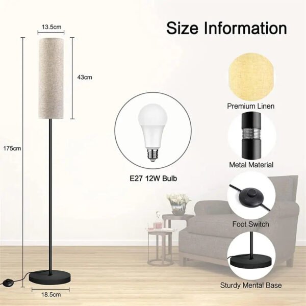 LED-Floor-Lamp-With-3-Color-E27-Light-Bulb-Dimmable-Reading-Light-Linen-Lampshade-Lamp-For_5490756b-3240-4977-89d1-d6f5d55bd51a.jpg LED Floor Lamp With 3 Color E27 Light Bulb Dimmable Reading Light Linen Lampshade Lamp For Bedroom Living Room Office