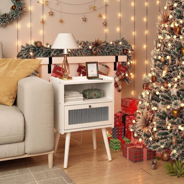 Mid-Century-Modern-Nightstand-with-Charging-Station-Bedside-Tables-with-Glass-Decorative-Door-End-Table-Side_f9a746c2-93a9-4842-8f7a-e9323cdc340a.jpg Mid Century Modern Nightstand with Charging Station, Bedside Tables with Glass Decorative Door, End Table Side Table