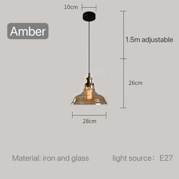 Modern Glass Pendant Light for Kitchen Dining Room Restaurant Bedroom Vintage Gray US Table Bedside Hanging Lamp Lighting Bar