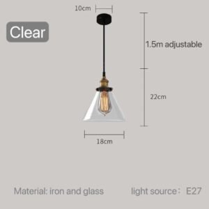 Modern Glass Pendant Light for Kitchen Dining Room Restaurant Bedroom Vintage Gray US Table Bedside Hanging Lamp Lighting Bar