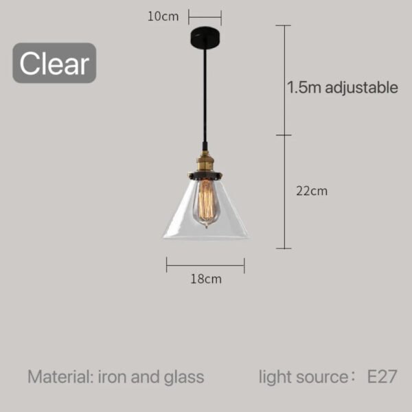 Modern Glass Pendant Light for Kitchen Dining Room Restaurant Bedroom Vintage Gray US Table Bedside Hanging Lamp Lighting Bar
