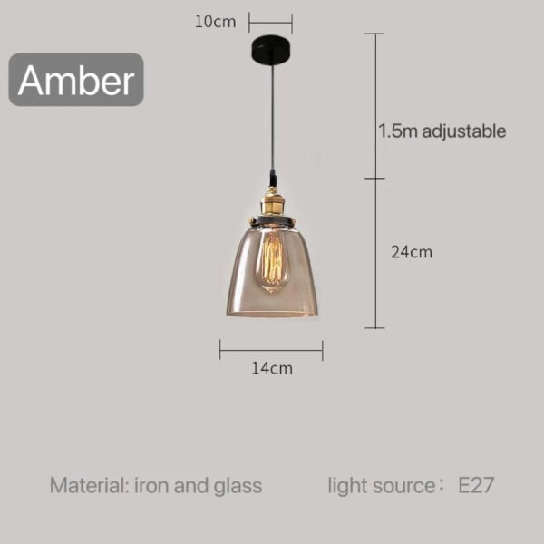 Modern Glass Pendant Light for Kitchen Dining Room Restaurant Bedroom Vintage Gray US Table Bedside Hanging Lamp Lighting Bar