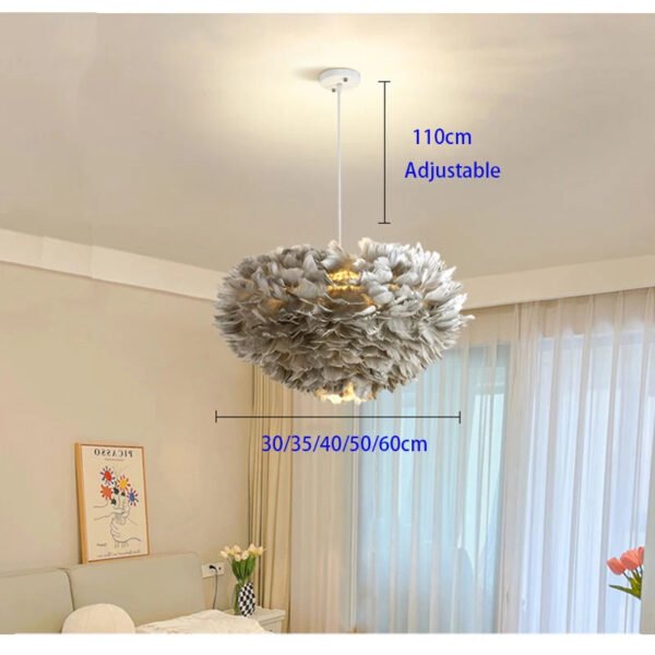 Modern Goose Down Chandelier Bedroom Study living Room Dining Room Feather light Creative Romantic Decorative Chandelier Lamps