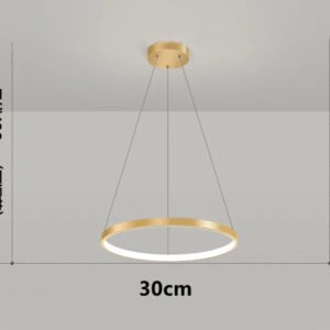 Modern Minimalist Ring LED Pendant Light for Living Dining Room Kitchen Black Chandelier Home Decor Indoor Hanging Light Fixture