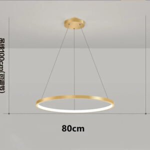 Modern Minimalist Ring LED Pendant Light for Living Dining Room Kitchen Black Chandelier Home Decor Indoor Hanging Light Fixture