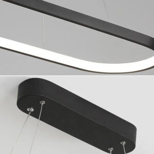 Modern Minimalist Ring LED Pendant Light for Living Dining Room Kitchen Black Chandelier Home Decor Indoor Hanging Light Fixture