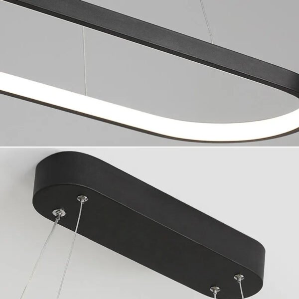 Modern Minimalist Ring LED Pendant Light for Living Dining Room Kitchen Black Chandelier Home Decor Indoor Hanging Light Fixture