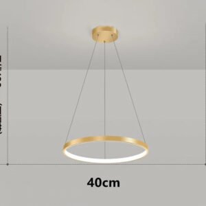 Modern Minimalist Ring LED Pendant Light for Living Dining Room Kitchen Black Chandelier Home Decor Indoor Hanging Light Fixture