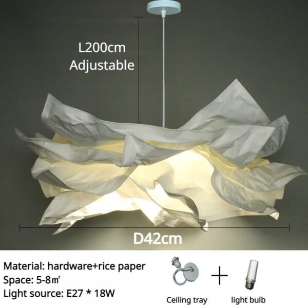 Modern Paper Pendant Light Personalized DIY Chandeliers Lamp for Bedroom Living Room Restaurant Suspension Luminaire