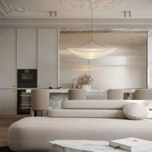 Modern Silk Fabric Led Pendant Chandelier Living Room Home Decor Designer Suspension Lamp Handmade Lighting Fixture Real Shot