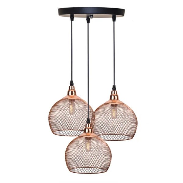 Modern Simple Light Fixture Nordic Restaurant Bar Lighting Living Room Walkway Retro Rose Gold Bird Cage Creative Chandelier