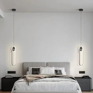 Modern and Minimalist Bedroom Nordic Bedside Light LED Restaurant Light Bar Background Wall TV Wall Light Double Ring Chandelier