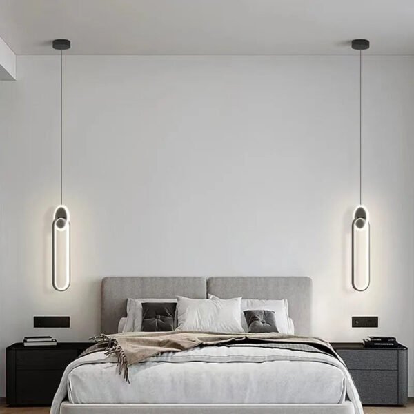 Modern and Minimalist Bedroom Nordic Bedside Light LED Restaurant Light Bar Background Wall TV Wall Light Double Ring Chandelier