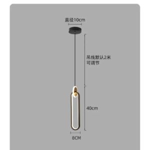 Modern and Minimalist Bedroom Nordic Bedside Light LED Restaurant Light Bar Background Wall TV Wall Light Double Ring Chandelier