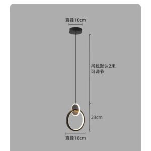 Modern and Minimalist Bedroom Nordic Bedside Light LED Restaurant Light Bar Background Wall TV Wall Light Double Ring Chandelier