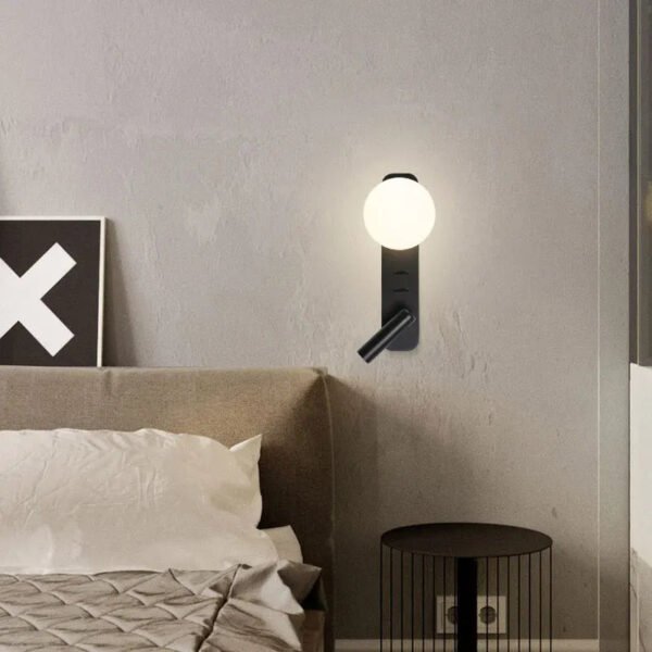 Modern minimalist internet celebrity creative moon atmosphere lamp wall lamp bedroom LED bedside reading wall lamp creative rota