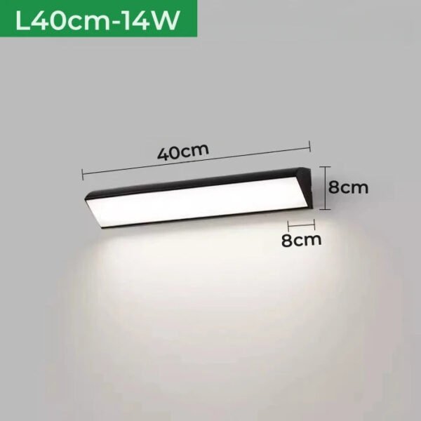 Motion Sensor LED Outdoor Wall Lamp IP65 Waterproof Long Strip Corner Garden Sconce Front Door Porch Home Exterior Wall Lighting