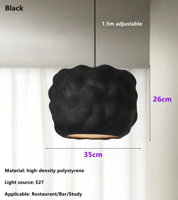 New Restaurant Wabi Sabi Pendant Lamps Minimalist E27 Study Bedroom Lighting Lustre Design Home Decoration Bar Lamp Fixtures