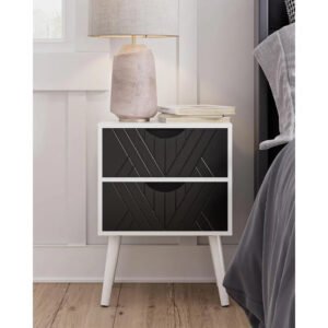 Nightstand-Small-Bedside-Table-with-Two-Drawers-Bedside-Furniture-Mid-Century-Modern-End-Table-with-for.jpg Nightstand,Small Bedside Table with Two Drawers,Bedside Furniture,Mid-Century Modern End Table with for Bedroom,Living Room