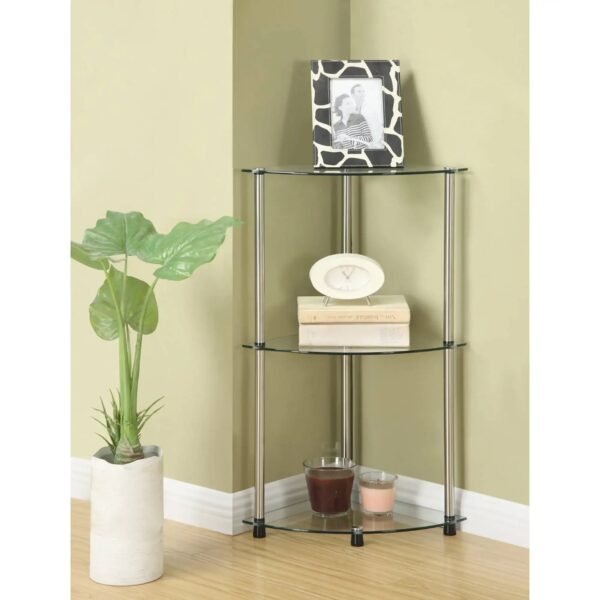No Tools 3 Tier Corner Shelf, Multiple Colors