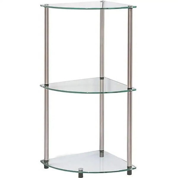 No Tools 3 Tier Corner Shelf, Multiple Colors