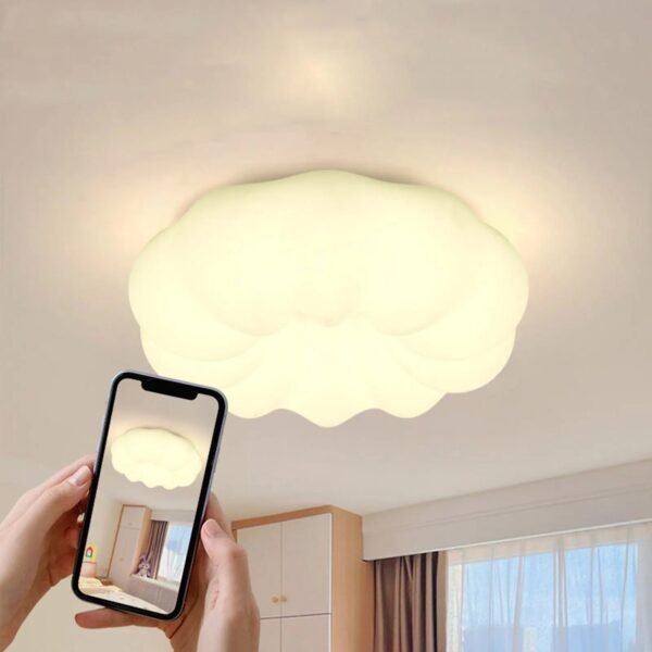 Pumpkin Style LED Ceiling Light Fixture 11/17inch Round Flush Mount Ceiling Lamp Dimmable Pumpkin Decor Chandelier