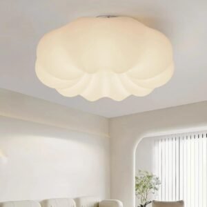 Pumpkin Style LED Ceiling Light Fixture 11/17inch Round Flush Mount Ceiling Lamp Dimmable Pumpkin Decor Chandelier