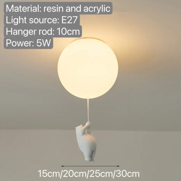 Nordic Bear Pendant Lamp Children's Room Bedroom Restaurant Kitchen Led Light Chandelier Home Decoration Lighting Fixture Modern
