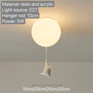 Nordic Bear Pendant Lamp Children's Room Bedroom Restaurant Kitchen Led Light Chandelier Home Decoration Lighting Fixture Modern