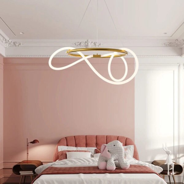 Nordic Luxury Hanging Light Hose LED Pendant Chandelier High Brightness for Living Room Dining Room Bedroom Decor Ornament