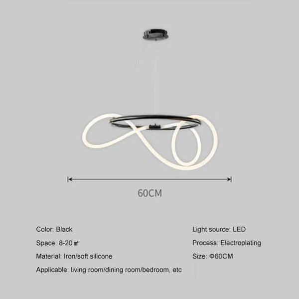 Nordic Luxury Hanging Light Hose LED Pendant Chandelier High Brightness for Living Room Dining Room Bedroom Decor Ornament